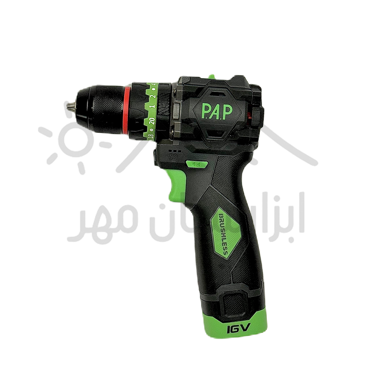 دریل شارژی چکش دار براشلس PAP (پی ای پی) مدل BID-1615